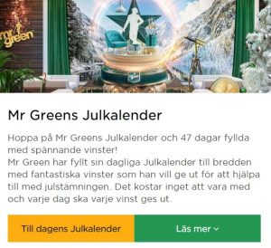 Mr Green Julkalender börjar nu!