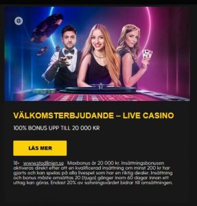 Missa inte live casino bonus hos Bethard!