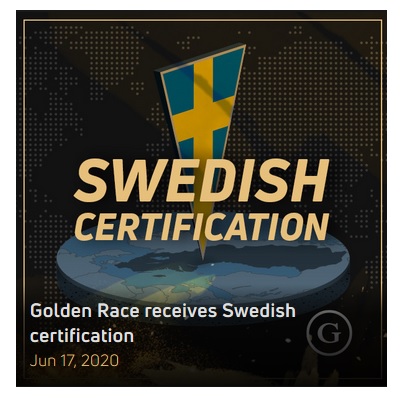 Svenskt spelcertifikat för Golden Race nu!